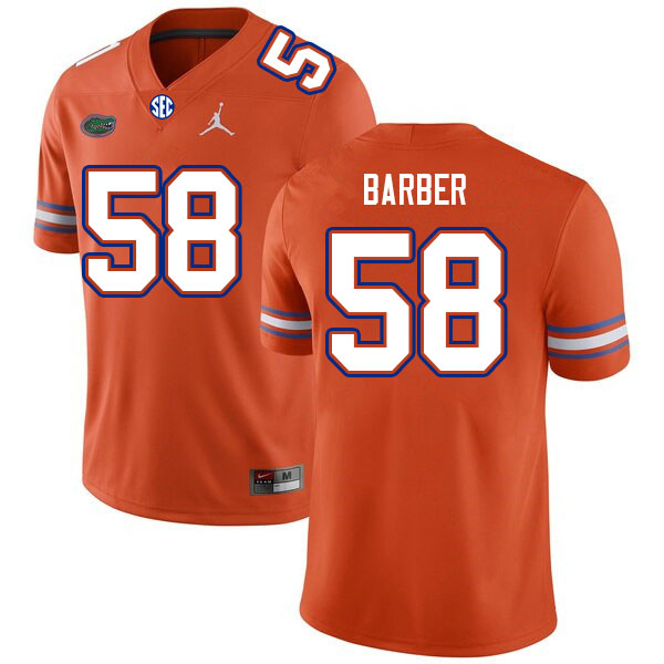 Men #58 Austin Barber Florida Gators College Football Jerseys Sale-Orange